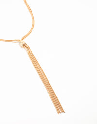 Gold Chain Knotted Tassel Y-Necklace - link has visual effect only