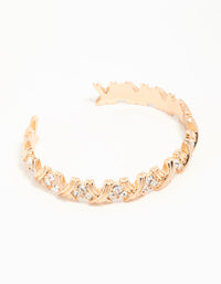 Gold Diamante Crisscross Wrist Cuff - link has visual effect only