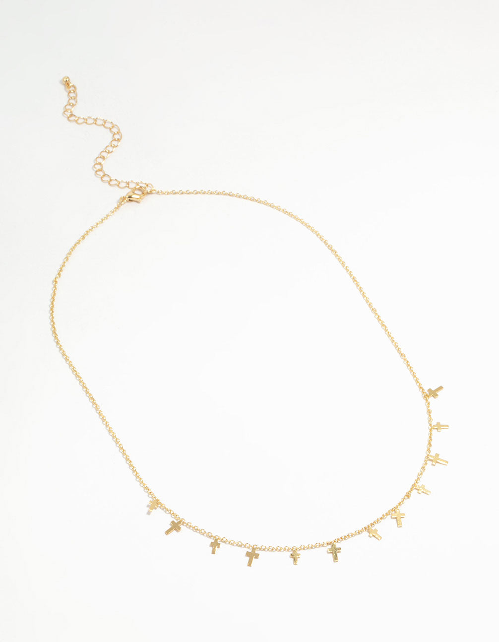 Gold Plated Mini Cross Charm Necklace