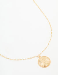 Gold Plated Mary Coin Pendant Necklace - link has visual effect only
