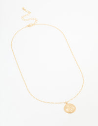 Gold Plated Mary Coin Pendant Necklace - link has visual effect only