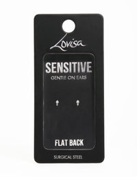 Surgical Steel Pearl Diamante Flat Back Earrings - link has visual effect only