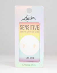 Kids Gold Plated Surgical Steel Cross Flat Back Earrings - link has visual effect only