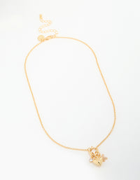 Gold Plated Bubble K & Heart Charm Necklace - link has visual effect only