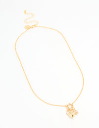 Gold Plated Bubble S & Heart Charm Necklace - link has visual effect only