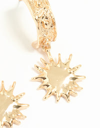 Gold Molten Sun Hoop Earrings - link has visual effect only