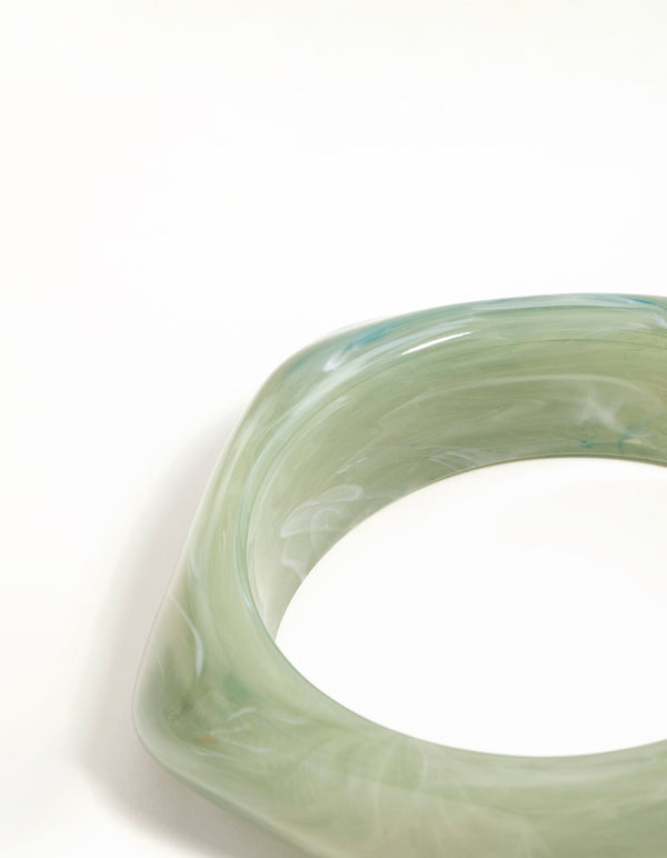 Green Acrylic Marbled Bangle