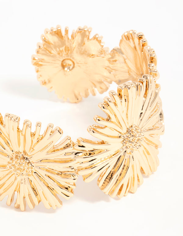 Gold Floral Wrist Cuff