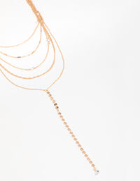 Gold Tassel Layered Necklace - link has visual effect only