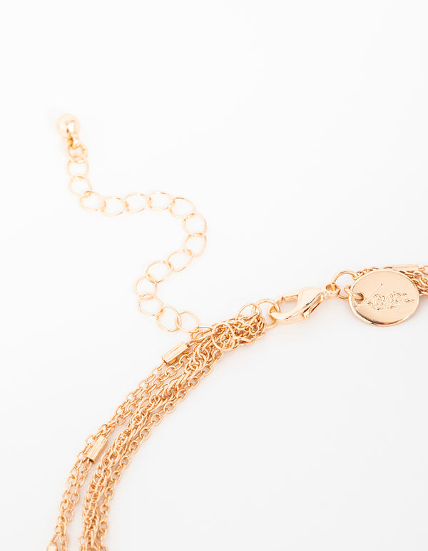 Gold Tassel Layered Necklace