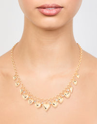 Gold Diamante Heart Charm Necklace - link has visual effect only
