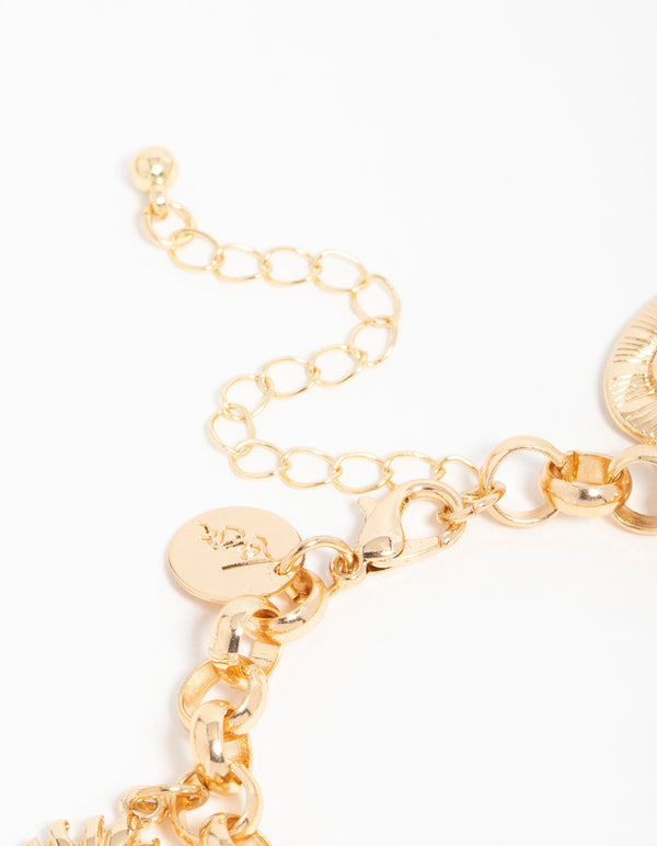 Gold Heart Charm Bracelet