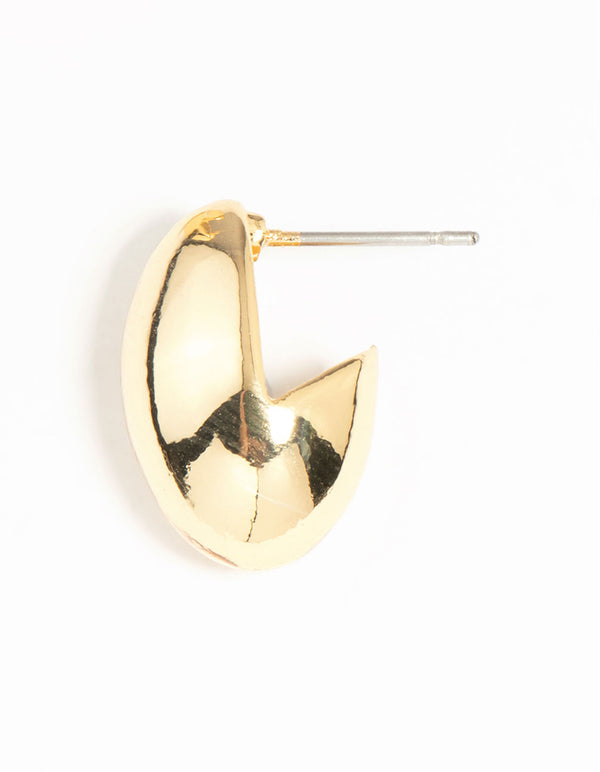 Gold Plated Mini Oval Stud Earrings