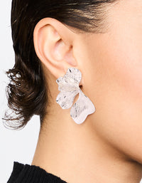 Silver Plated Organic Petal Stud Earrings - link has visual effect only