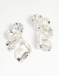 Silver Plated Organic Petal Stud Earrings - link has visual effect only