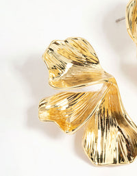Gold Plated Organic Petal Small Stud Earrings - link has visual effect only
