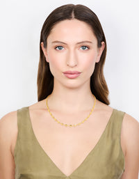 Gold Plated Mini Mariner Chain Necklace - link has visual effect only