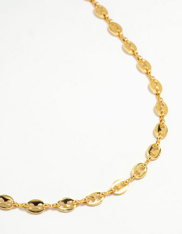 Gold Plated Mini Mariner Chain Necklace