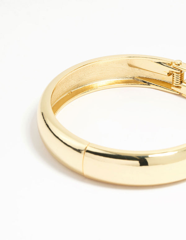 Gold Plated Smooth Hinged Bangle
