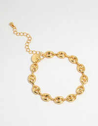 Gold Plated Mariner Chain Bracelet - link has visual effect only