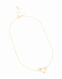 Gold Heart Link Pendant Necklace - link has visual effect only