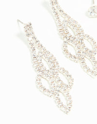 Silver Ornate Diamante Drop & Stud Earrings 2-Pack - link has visual effect only