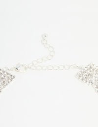 Silver Diamante Classic Choker Necklace - link has visual effect only