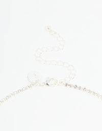 Silver Diamante Marquise Zigzag V Necklace & Earring Set - link has visual effect only