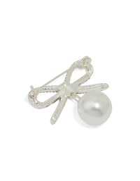 Silver Diamante Pearl & Pavé Bow Brooch - link has visual effect only