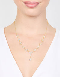 Gold Plated Cubic Zirconia Marquise Vine Y-Necklace - link has visual effect only