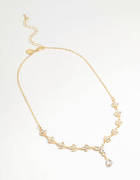 Gold Plated Cubic Zirconia Marquise Vine Y-Necklace - link has visual effect only