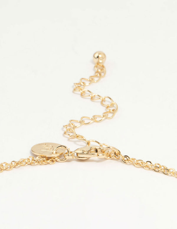 Gold Plated Pearl  Layered Necklace