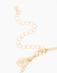 Gold Cubic Zirconia Graduating Round Necklace - link has visual effect only