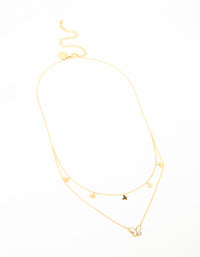 Waterproof Gold Plated Stainless Steel Butterfly Layered Necklace - link has visual effect only