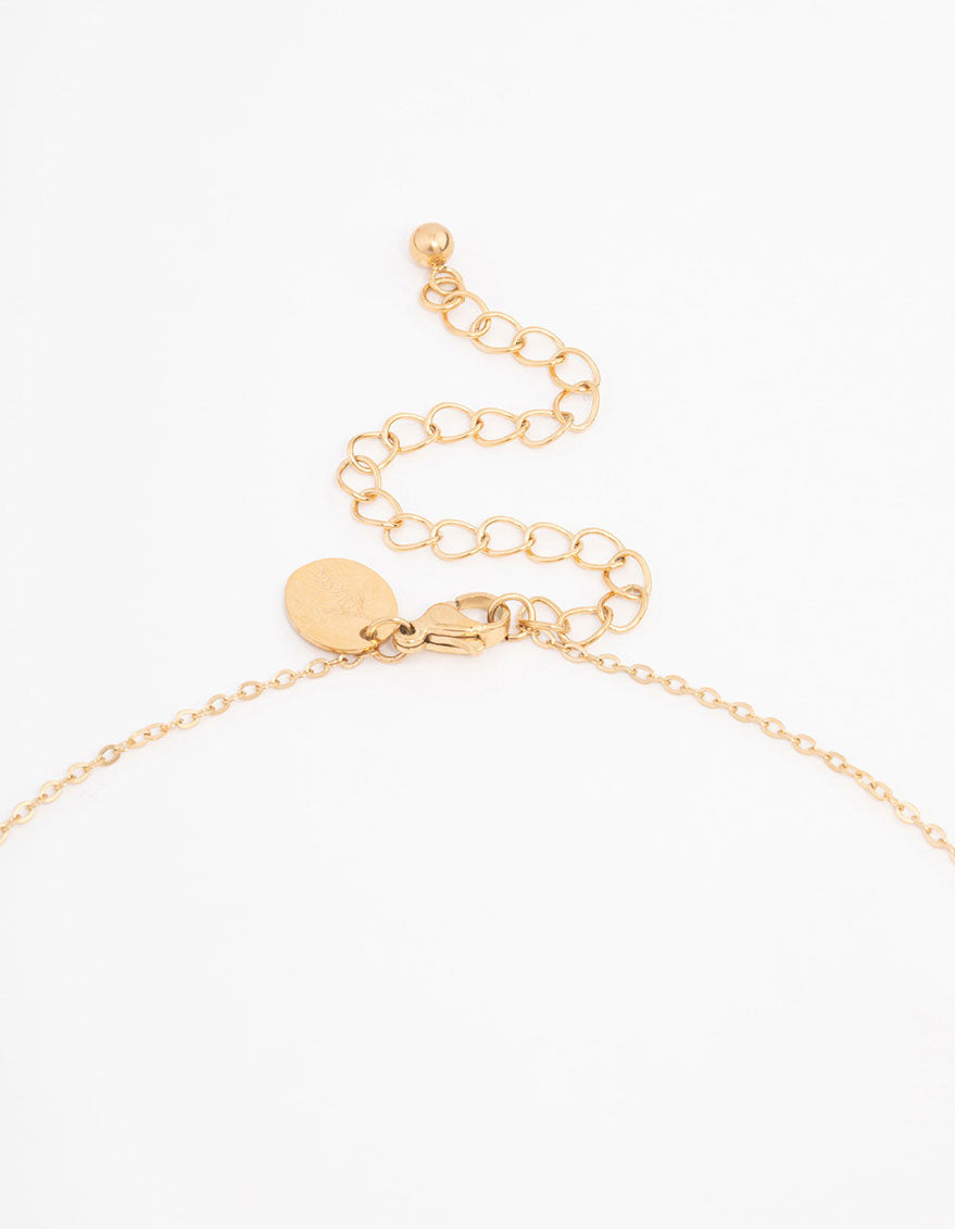 Waterproof Gold Plated Stainless Steel Heart Pendant Necklace