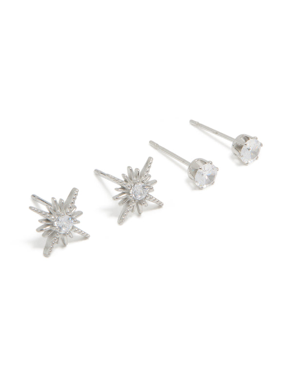 Waterproof Stainless Steel Celestial Stud Earrings Pack