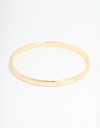 Gold Plated Brass Heart Bangle - link has visual effect only