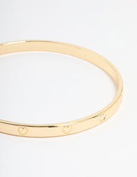 Gold Plated Brass Heart Bangle - link has visual effect only
