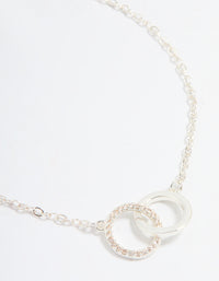 Gold & Silver Plated Brass Cubic Zirconia Link Bracelets 2-Pack - link has visual effect only