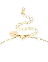 Waterproof Gold Plated Stainless Steel Black Flower Pendant Necklace - link has visual effect only