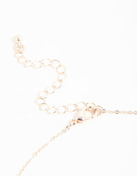 Rose Gold Cubic Zirconia Pink Flower Y-Necklace - link has visual effect only