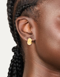 Waterproof Gold Plated Stainless Steel Chunky Huggie Earrings 10 MM - link has visual effect only