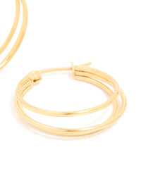 Waterproof Gold Plated Stainless Steel Double Hoop Earrings - link has visual effect only