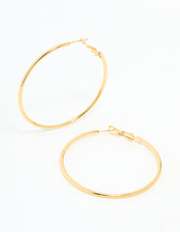 Gold Plated Surgical Steel Hoop Earrings 50 MM - link has visual effect only