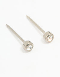 Titanium 3MM Cubic Zirconia Bezel Piercing Stud - link has visual effect only