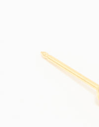 24KT Gold Plated Surgical Stainless Steel 3MM Cubic Zirconia Piercing Stud - link has visual effect only