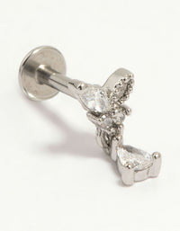 Surgical Steel Cubic Zirconia Marquise Drop Flat Back Stud - link has visual effect only