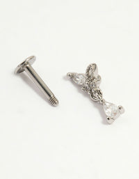 Surgical Steel Cubic Zirconia Marquise Drop Flat Back Stud - link has visual effect only