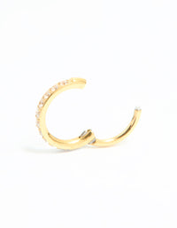 Gold Plated Surgical Steel Cubic Zirconia Micro Clicker - link has visual effect only