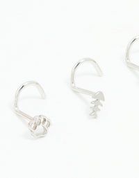 Surgical Steel Pet Motif Nose Stud 3-Pack - link has visual effect only